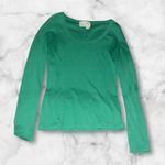 Anthropologie ✨ green ribbed long sleeve crewneck sz xs top✨ Photo 2