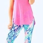 Lilly Pulitzer  Gemma Luxletic Leggings Jet Stream Bow Medium UPF 50+ Blue Pink Photo 0