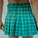 Urban Outfitters NWT Katie Green Pleated Plaid Mini Skirt Photo 3