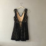 Francesca's Mi Ami Francesca’s Black and Nude Lace Mini Dress - Size Small - Hoco Dress Photo 6