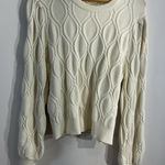 Womans Marled Sweater XL Cream Cable Knit Pullover Long Sleeve Photo 0