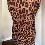 Like New Lauren Ralph Lauren Leopard Print Boat Neck Side Ruched Sheath Dress Brown Size 6 Photo 7