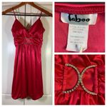 Taboo Y2K 90s  Mini Party Bodycon Red‎ Dress Small Bling Rhinestones Bubble Hem Photo 1