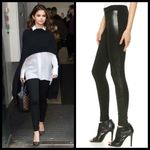 Alice + Olivia ๐๐ Front Zip Legging with Leather Side Panels Black 8 Photo 1