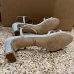 Badgley Mischka  Jewel Silver Strappy Sandals Omari Block Heels 7.5 NIB Photo 3