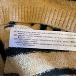 ZARA  V Neck Sweater Tank Fuzzy Stripped Ribbed Crop Top S Tan Black Layer Photo 4