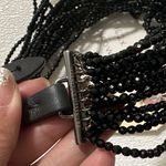 Brunello Cucinelli NWT Beaded Black Spinel Multi Strands Leather Collar Necklace Photo 2