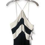 NWT Bari Jay Black Silver Glitter Maxi Gown Crisscross Back Formal Dress Sz 14 Photo 2