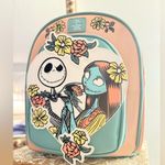 Disney  Nightmare Before Christmas Jack & Sally Floral Heart Mini Backpack NWT Photo 1