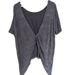 MOD Mineral Wash Open Back Twist Top Dolman Sleeve Boho Gray Size Small S Photo 2