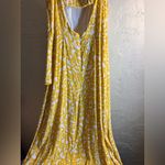 Maeve Anthropologie  Yellow White Patterned wide leg Jumper maxi 8 resort wear Photo 9
