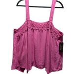 Wrangler Retro Women's Pink Lace Trim Tank Top 3XL 100% Rayon Photo 0