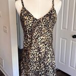 Cacique  Vintage 90's Lingerie Chemise Small Slip Dress Leopard Silk Photo 1