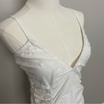 Pretty Little Thing  Dress Mini Ruched Beach Party Wedding Linen Cotton White Photo 8