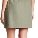 J.Crew Factory Size 4 Linen Sidewalk Skirt Olive Green Pull On Stretch Lined Photo 1