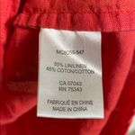 Saint Tropez West  Women’s Linen Blend Coral Red Split Neck Hi-Low Tunic Blouse Photo 7