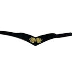 Vintage Sandy Duftler Belt Size Small Black Velvet Statement Dynasty Gold Emblem Photo 8