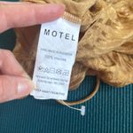 Motel Rocks Motel Tan Zebra Stripe Button Front Cropped Cami Tank Top Small Photo 5