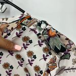 Calvin Klein NWT S Floral Blouse long sleeve roll tab button down v- neck office Photo 12