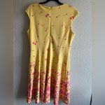 London Times  Yellow and Pink Floral Midi Dress Size 10 Photo 5
