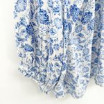 Old Navy  Womens Blue Floral Print V Neck Long Sleeve Peasant Blouse Size XXL Photo 1