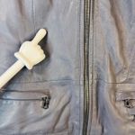 Rino & Pelle Abigail Leather Jacket Women's 40 Lavender Moto Zip Lambskin READ Purple Size M Photo 6