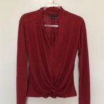 Sanctuary Knit Top Gathered Low Cut Red Small Photo 0