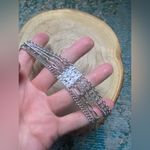 Vintage silver multi chain link locket clasp necklace Photo 8