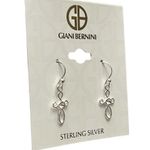 Giani Bernini NEW Crystal OPEN CROSS DROP EARRINGS 1.25" Sterling Silver Dangle Photo 3