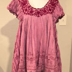 Free People Cutie Pie Romper In Azalea Combo Pink Embroidered Boho Romper Size L Photo 0