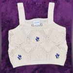 Pink Rose  floral knit tank top blouse Photo 0