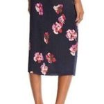 Joie  Alphina Midnight Front Drape Floral Midi Skirt, Size 2 New w/Tag $278.00 Photo 3