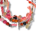 Free People Ariana Ost Rayland Anklet Pink Bohemian Beach Pearl Cross Layered Photo 14