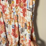 Anthropologie Somerset Tiered Smocked Waist Cotton Maxi Dress Orange Floral 1X Photo 4