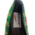 NWOT Charlie England City Sequined Holiday Flats Red/Green Ruby Slippers 9 Red Photo 5