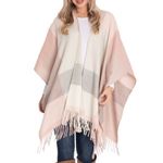 Woolrich  • Cream Grey Pink Plaid Cozy Blanket Wrap Photo 0