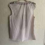 J.Crew  Pale‎ Pink Brown Embroidered Cotton Poplin Boho Top Tie Front MEDIUM Photo 8