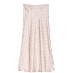 Doen silk satin pink cream Floral Skirt Size M Photo 2