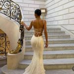 House Of CB  'Joan' Ivory Lace Up‎ Back Maxi Dress NWOT size M Photo 14