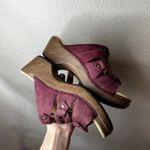 Dansko  Serena Floral Slip On Wedge Sandals in sangria waxy leather 39 Photo 4