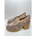 Marc Fisher Lina Platform Loafer Size 10 Suede Leather Penny Tan Slip On Shoes Photo 1