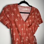 Marine layer  Emlyn Midi Wrap Dress Hemp Blend Palm Print Bruschetta Sz M Coastal Photo 3