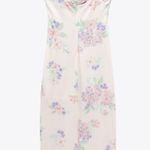 ZARA Dress Ruched Printed Floral Boho Fitted Midi Summer Dress Photo 7