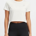 Gymshark  Logo T Shirt White Crew Neck Short Sleeve Athleisure Size S Photo 0