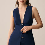 Maeve Anthropologie  Deep-V Button-Front Vest Photo 0