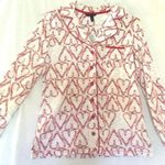 Soma PJ tops Embraceable Notch Collar Top Size S Candy Cane NWT RARE RETIRED White Photo 0