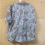 Vintage Blue Floral 90s collared button down short sleeve shirt y2k Size XL Photo 4