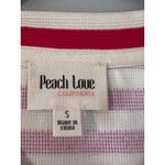 Peach Love California  Red White Striped Puff Sleeve T Shirt Top Women's Size S Photo 2