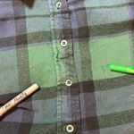 ONIA Womens Shirt Green Button Up Plaid Long Sleeve Flannel Soft Collared XL Photo 4