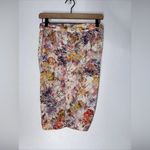 Sisley‎ Floral Satin Faux Wrap Mini Skirt Size 4 Photo 4